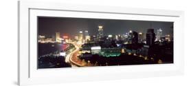Elevated Night View of the Bund (Zhongshan Dong Yilu), River and New City Skyline, Shanghai, China-Gavin Hellier-Framed Photographic Print