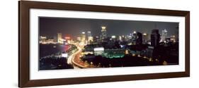 Elevated Night View of the Bund (Zhongshan Dong Yilu), River and New City Skyline, Shanghai, China-Gavin Hellier-Framed Photographic Print