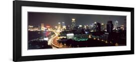 Elevated Night View of the Bund (Zhongshan Dong Yilu), River and New City Skyline, Shanghai, China-Gavin Hellier-Framed Photographic Print