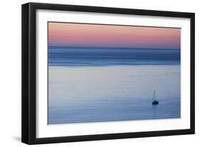 Elevated Port View at Dusk, St-Florent, Le Nebbio, Corsica, France-Walter Bibikow-Framed Photographic Print