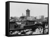 Elevated Railroad in New York City-null-Framed Stretched Canvas