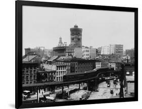 Elevated Railroad in New York City-null-Framed Photographic Print