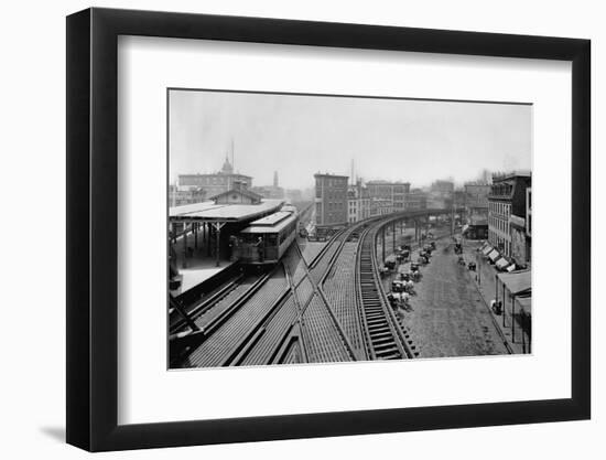 Elevated Railroad Platform and Tracks-Charles Pollock-Framed Photographic Print