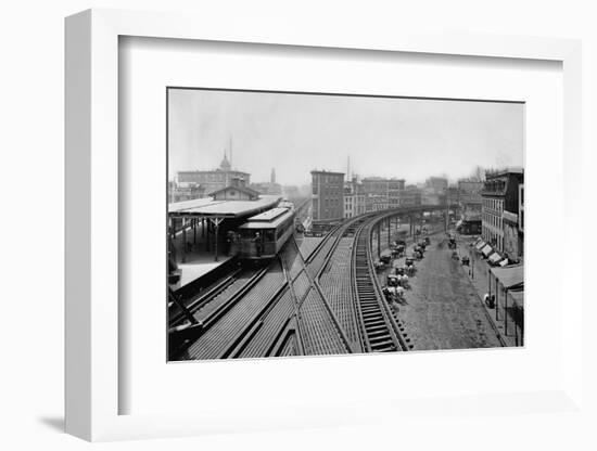 Elevated Railroad Platform and Tracks-Charles Pollock-Framed Photographic Print
