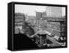 Elevated railroad, Wabash Avenue, Chicago, Illinois, c.1900-10-Hans Behm-Framed Stretched Canvas