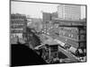 Elevated railroad, Wabash Avenue, Chicago, Illinois, c.1900-10-Hans Behm-Mounted Photographic Print