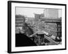 Elevated railroad, Wabash Avenue, Chicago, Illinois, c.1900-10-Hans Behm-Framed Photographic Print