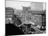 Elevated railroad, Wabash Avenue, Chicago, Illinois, c.1900-10-Hans Behm-Mounted Photographic Print