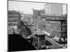 Elevated railroad, Wabash Avenue, Chicago, Illinois, c.1900-10-Hans Behm-Mounted Photographic Print