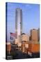Elevated Skyline from Bricktown, Oklahoma City, Oklahoma, USA-Walter Bibikow-Stretched Canvas