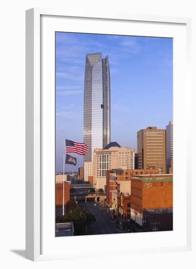 Elevated Skyline from Bricktown, Oklahoma City, Oklahoma, USA-Walter Bibikow-Framed Photographic Print