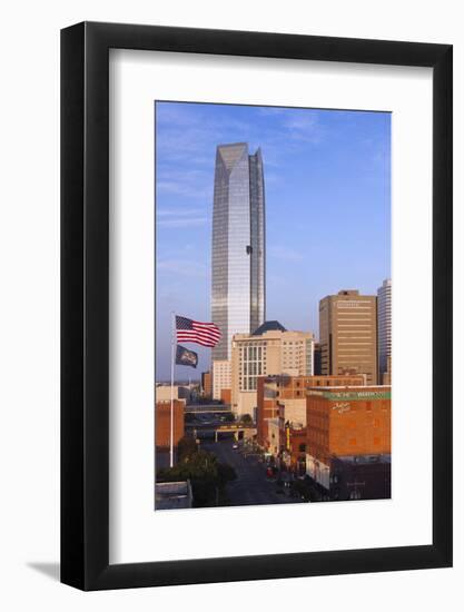 Elevated Skyline from Bricktown, Oklahoma City, Oklahoma, USA-Walter Bibikow-Framed Photographic Print