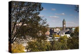 Elevated Skyline with Old Courthouse, Sioux Falls, South Dakota, USA-Walter Bibikow-Stretched Canvas