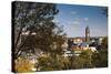 Elevated Skyline with Old Courthouse, Sioux Falls, South Dakota, USA-Walter Bibikow-Stretched Canvas