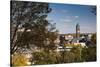 Elevated Skyline with Old Courthouse, Sioux Falls, South Dakota, USA-Walter Bibikow-Stretched Canvas
