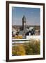 Elevated Skyline with Old Courthouse, Sioux Falls, South Dakota, USA-Walter Bibikow-Framed Premium Photographic Print