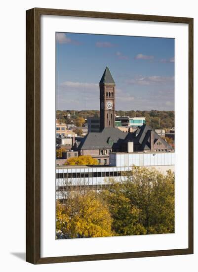 Elevated Skyline with Old Courthouse, Sioux Falls, South Dakota, USA-Walter Bibikow-Framed Photographic Print