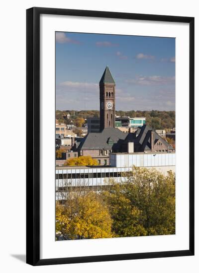 Elevated Skyline with Old Courthouse, Sioux Falls, South Dakota, USA-Walter Bibikow-Framed Photographic Print