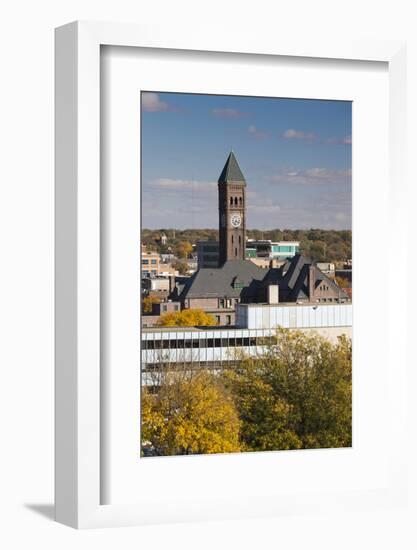 Elevated Skyline with Old Courthouse, Sioux Falls, South Dakota, USA-Walter Bibikow-Framed Photographic Print