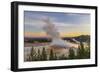 Elevated sunrise view of Grand Prismatic spring and colorful bacterial mat, Yellowstone NP, WY-Adam Jones-Framed Photographic Print