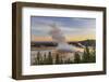 Elevated sunrise view of Grand Prismatic spring and colorful bacterial mat, Yellowstone NP, WY-Adam Jones-Framed Photographic Print