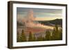 Elevated sunrise view of Grand Prismatic spring and colorful bacterial mat, Yellowstone NP, WY-Adam Jones-Framed Photographic Print