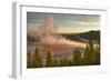 Elevated sunrise view of Grand Prismatic spring and colorful bacterial mat, Yellowstone NP, WY-Adam Jones-Framed Photographic Print