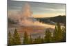 Elevated sunrise view of Grand Prismatic spring and colorful bacterial mat, Yellowstone NP, WY-Adam Jones-Mounted Photographic Print