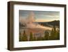 Elevated sunrise view of Grand Prismatic spring and colorful bacterial mat, Yellowstone NP, WY-Adam Jones-Framed Photographic Print