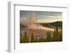 Elevated sunrise view of Grand Prismatic spring and colorful bacterial mat, Yellowstone NP, WY-Adam Jones-Framed Photographic Print