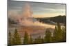 Elevated sunrise view of Grand Prismatic spring and colorful bacterial mat, Yellowstone NP, WY-Adam Jones-Mounted Photographic Print