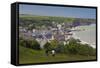 Elevated Town View, Arromanches Les Bains, Normandy, France-Walter Bibikow-Framed Stretched Canvas