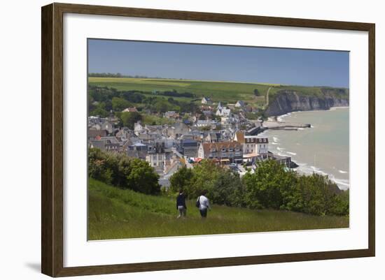 Elevated Town View, Arromanches Les Bains, Normandy, France-Walter Bibikow-Framed Photographic Print