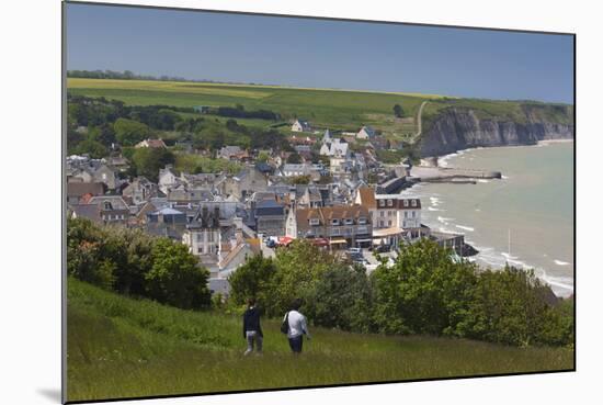 Elevated Town View, Arromanches Les Bains, Normandy, France-Walter Bibikow-Mounted Photographic Print