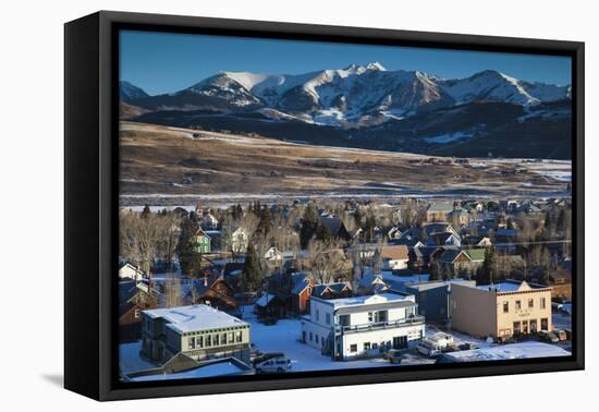 Elevated Town View, Morning, Crested Butte, Colorado, USA-Walter Bibikow-Framed Stretched Canvas