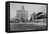 Elevated Train Station in New York-Charles Pollock-Framed Stretched Canvas