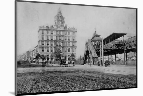 Elevated Train Station in New York-Charles Pollock-Mounted Photographic Print