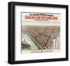 Elevated Trains in Chicago, c. 1897-Poole Bros^-Framed Giclee Print