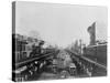 Elevated Trains in Manhattan's Bowery-null-Stretched Canvas