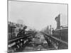 Elevated Trains in Manhattan's Bowery-null-Mounted Photographic Print