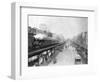 Elevated Trains in Manhattan's Bowery-null-Framed Photographic Print