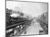 Elevated Trains in Manhattan's Bowery-null-Mounted Photographic Print