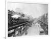 Elevated Trains in Manhattan's Bowery-null-Framed Photographic Print