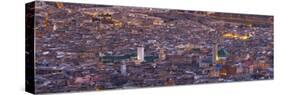 Elevated View across the Old Medina of Fes Illuminated at Dusk-Doug Pearson-Stretched Canvas