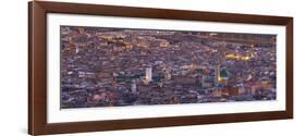 Elevated View across the Old Medina of Fes Illuminated at Dusk-Doug Pearson-Framed Photographic Print