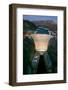 Elevated view at dusk of Hoover Dam (formerly Boulder dam) and Lake Mead is in the Black Canyon...-null-Framed Photographic Print