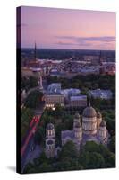 Elevated View at Dusk over Old Town, UNESCO World Heritage Site, Riga, Latvia, Europe-Doug Pearson-Stretched Canvas