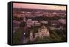 Elevated View at Dusk over Old Town, UNESCO World Heritage Site, Riga, Latvia, Europe-Doug Pearson-Framed Stretched Canvas