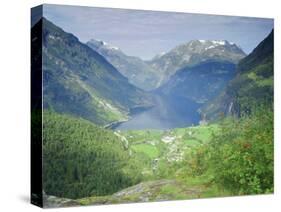 Elevated View from Flydalsjuvet of the Geiranger Fjord, Western Fjords, Norway, Scandinavia, Europe-Gavin Hellier-Stretched Canvas