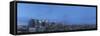 Elevated view of a city at dusk, Philadelphia, Pennsylvania, USA-Panoramic Images-Framed Stretched Canvas